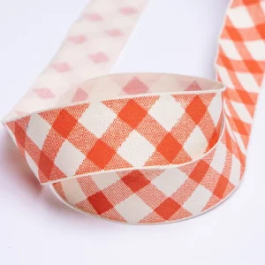 Rustic Checkered Ribbon Gingham Plaid Pattern Wedding Christmas Birthday Decoration Craft Projects Sustainable Cotton Fabric