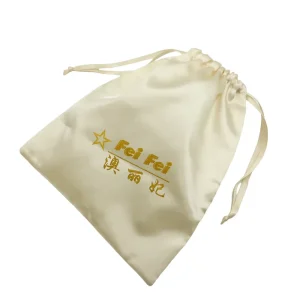 Satin Drawstring Dust Bag with Letter Pattern Medium Size