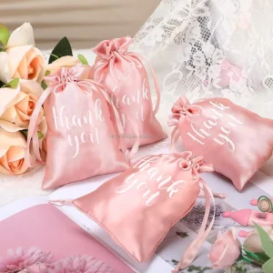 Satin Lingerie Dust Bags Drawstring Storage Pouches for Delicate Clothing and Underwear