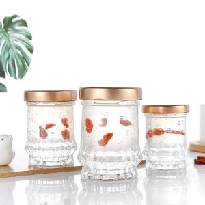 Sealed 45ml 75ml 100ml 150ml Clear Glass Storage Jar with Screw Cap for Milk Olive Oil Jelly Sugar