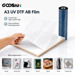 Self Adhesive Transparent Clear UV DTF Flatbed Printer Film AB A&B Label PET Sticker Film A3 UV DTF Paper