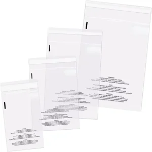 Self Seal Clear Plastic Bags With Suffocation Warning