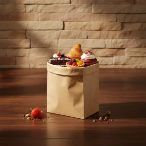 Self-adhesive Sealing Plastic Food Bags Suitable for Packaging and Delivery of Goods in Bakeries and Pastry Shops