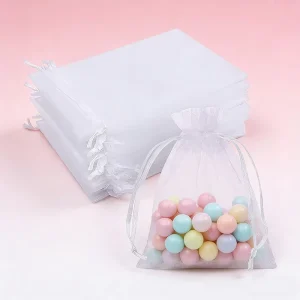 Sheer Organza Drawstring Gift Bag for Jewelry Beads and Small Favor Packaging