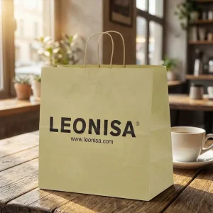 Shopping White Black Brown Take Away Twisted Handle Kraft Paper Bag