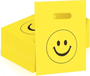 Simple Face Die Cut Handle Reusable Customized Screen Printed LDPE Shopping Bags Custom Order Acceptance for Promotional