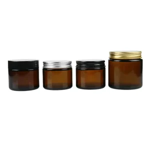 Skincare Cream Jar 60ml 120ml 250ml Home Decorate Candle Amber Glass Jar with Aluminum Lid