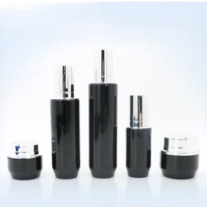Skincare Flat Packaging 30g 50g Glass Cream Jar 40ml 100ml 120ml Pump Sprayer Glass Bottle Plastic Cap GMP Brand Silk