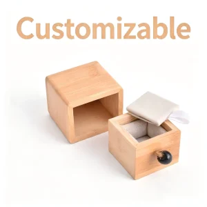 Sliding Drawer Bamboo Ring Jewelry Packaging Box