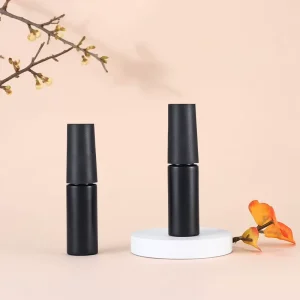 Slim Cylinder Matte Black Nail Gel Bottle 4.5ml Leakproof Built in Brush Nail Polish Bottle