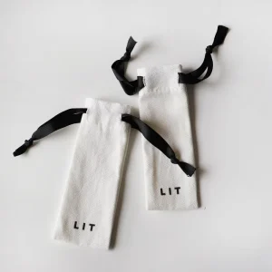 Slim White Canvas Drawstring Pouch Custom Printed Logo Cotton Dust Bag for Pen Eyeglasses Jewelry Gift Packing