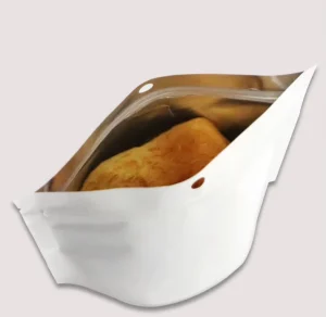 Small Chops Snack White Kraft Paper Bag With Stand up Zipper Pouch