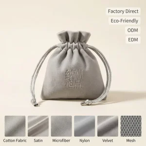 Small Custom Logo Soft Velvet Dust Bags & Suede Gift Drawstring Pouch Box for Luxury Jewelry & Cosmetic Display Gift Packaging