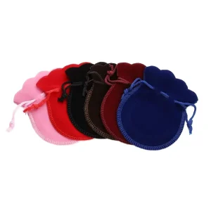 Small Drawstring Velvet Jewelry Pouch New Design Dust Bag for Necklace Ring Earring Packaging Recyclable
