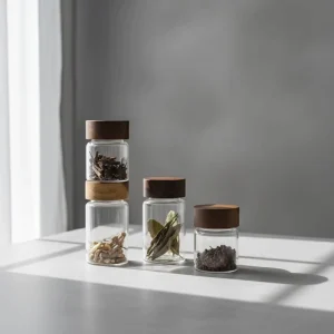 Small Glass Jar with Lid 100ml Capacity Portable Kitchen Storage for Home and Office Use
