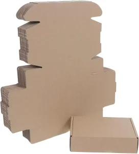 Small Kraft Paper Shipping Boxes Corrugated Cardboard Mailers for Small Business Packaging and Postal Use