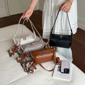 Small Luxury Designer Soft Leather Black Hand Bag for Women Work Travel Shopping Big Lady Purses Satchel Totes Bag Handbags
