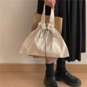 Small MOQ Eco friendly Reusable Nature Custom logo Print Drawstring Bag Shopping Tote Bag Canvas Cotton Bag