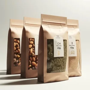 Snacks Packaging Stand Pouch Gravure Printed Smell Proof Oily Food Bag Mixed Cashew Nuts Cereal Zipper Top Kraft Paper Bags
