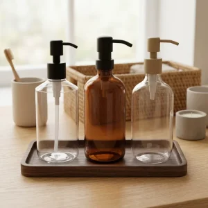 Soap Clear Plastic Dispenser Liquid Soap Plastic Bottle Stainless Steel Pump Lotion Colored Glass Bottle