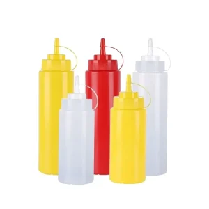Soft Empty Plastic Sauce Dispenser Food Grade Salad Dressing Mixer Bottle Squeeze Bottles