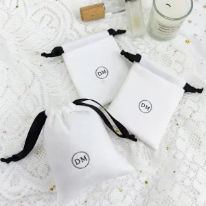 Soft Luxury Custom logo Muti Sizes Drawstring Jewellery Dust Velvet Pouch with logo