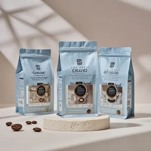 Soft Plastic Eco Friendly 1Kilo 100% Recyclable Flexible Laminated Kraft Paper Foil Bags Stand up Packaging Pouch for Coffee
