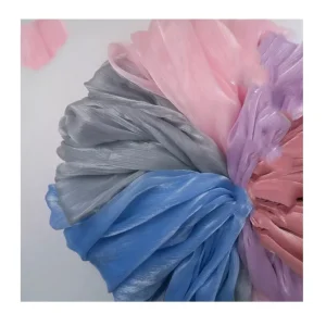 Soft Sequin Lace Organza Fabric 100% Polyester for Wedding Evening Party Dresses