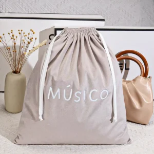 Soft Velvet Gift Packing Drawstring Pouch Custom Logo Printed Clothes Shopping Shoe Hair Dryer Storage Velvet Dust Bag