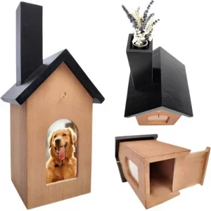 Solid Wood and Bamboo Eco Friendly Pet Urn for Dogs and Cats Coffin Box with Biodegradable Features Commemorative Memorial Supplies