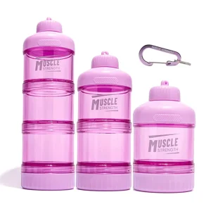 Sports Gym Fitness BPA Free Tritan Plastic Portable 3 Layer 180 Gram Protein Powder Container Box Case Bottle