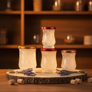 Square 50ml-200ml Glass Jars Metal Lid Reed Diffuser Custom Logo BPA Free Eco Friendly Baby Food Jelly Carton Candy
