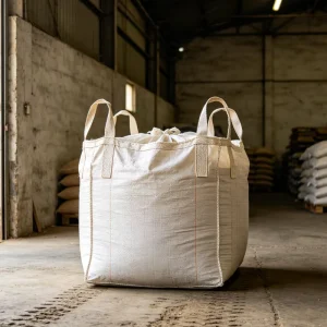 Square Baffled PP Open Top FIBC Bag Lifting Loops 1000kg Capacity Breathable Design for High Density Powders Maximizing Pallet