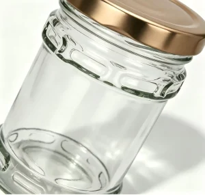 Square Glass Jars 30ml-300ml Food Storage for Honey Milk Cake Cookie Salad with Black Box and Silk Screen Printing
