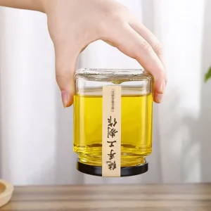 Square Glass Spice Containers 100ml 180ml 280ml 380ml 500ml Honey Jars Bottles Square Jam Honey Glass Jars