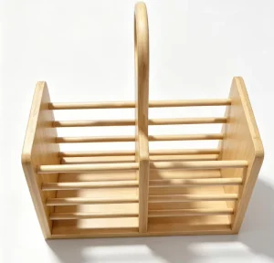Square Standing Type Storage Box with Wooden Lid for Kitchen Multifunctional Natural Bamboo 20.5×20.5x10cm Minimalist