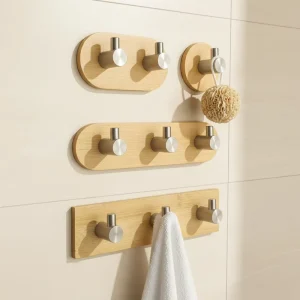 Stainless Steel Bathroom Bamboo Robe Hook Modern Bathroom Towel Hook Stainless Steel Hotel Sanitary Accessories