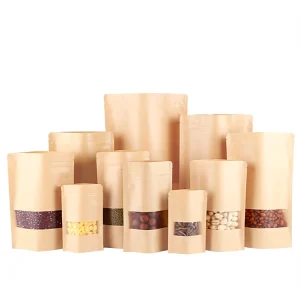 Stand up Pouch Kraft Paper Ziplock Zipper Brown Paper Tea Food Coffee Bag Packaging Plastic Bag Packing Paper Bags