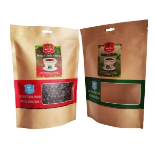Stand up Zipper Bag Bio Degradable Natural Brown Kraft Paper + PP Window for Custom Orders Accepted