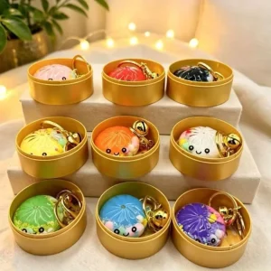 Steamer Dumplings Keychain Flowing Sand Bun Squeeze Toy Cute Smile Face Stress Relief Fidget Toy Squishy Dumpling Keychain Gifts