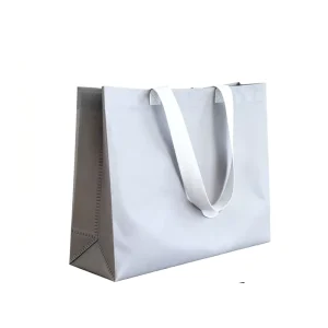 Stock Matte Pearlescent Durable Square Bottom Shopping Tote Bags Pure Color CPP Customizable Gravure Printed Supermarket Luxury