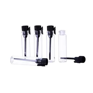 Stock Sample Glass Vial 1ml Empty Tube Clear Perfume Tester Glass Bottle with Plastic Stopper