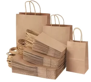 Stop Kraft Paper Bags for Clothing Packaging Custom logo Shopping Bags Wholesaler Custom Pattern Paper Bags