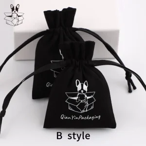 Storage Custom Logo Printed Gift Linen Jewelry Shoe Organic Canvas Cloth Fabric Cotton Small Dust Drawstring Pouch Bag
