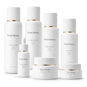 Straight Line Cover Glass Cosmetic Set Package 30ml 40ml 100ml 120ml 150ml Essence Emulsion Screen Printing