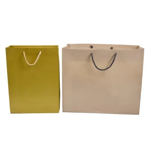 Sturdy Retail Packaging Bag with Knotted Cotton Rope Handles for Apparel and Shoe Store Shopping Use