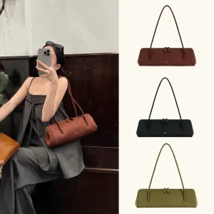 Suede Faux Leather Large Zipper Closure Single-Shoulder Underarm High-end Texture Simple Fashion Commuting Tote Bag Casual