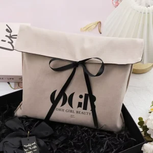 Super Soft Suede Envelope Clothes Underwear Packaging Dust Bag With Satin Lining Fashion Suede Flap Shopping Gift Pouch