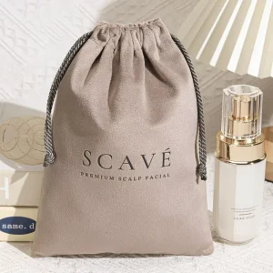 Super Soft Velvet Pouch for Shoe, Hair, Wig with Customized Logo Printed Drawstring Velvet Dust Gift Cosmetic Packaging Bag