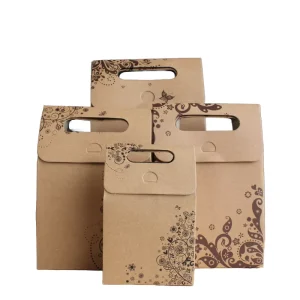 Supply Custom Print Logo Party Colour Food Candy Cake Cookies Packaging Gift Box Wrapping Kraft Flap Paper Tote Bags